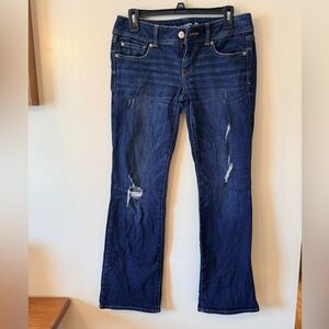 American Eagle Women's Distressed slim boot stretch Jeans
